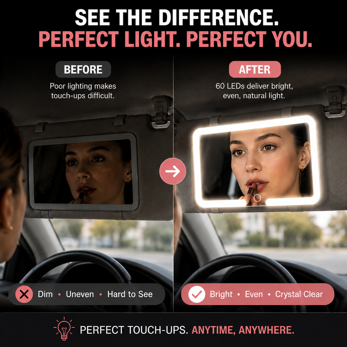 Alignora 2 Lighted Car Visor Mirror