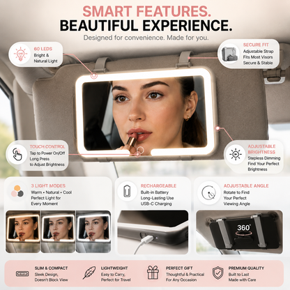 Alignora 2 Lighted Car Visor Mirror